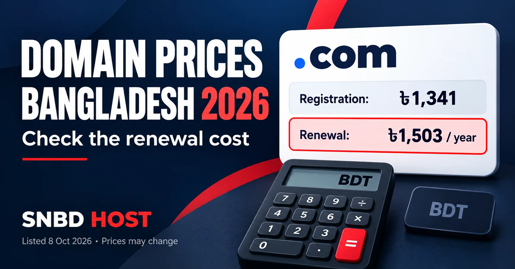 Domain Price in Bangladesh 2026: Compare Renewal Costs